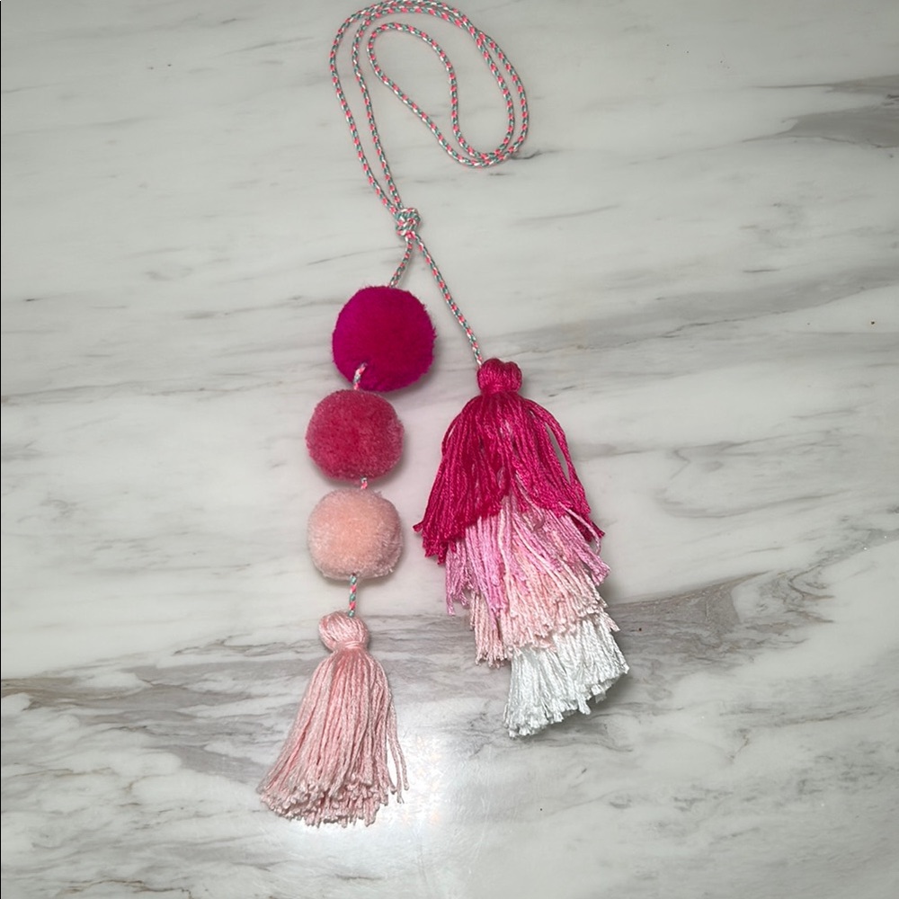 Colorful Pink Tassel Bag Charm - Picture 5 of 9